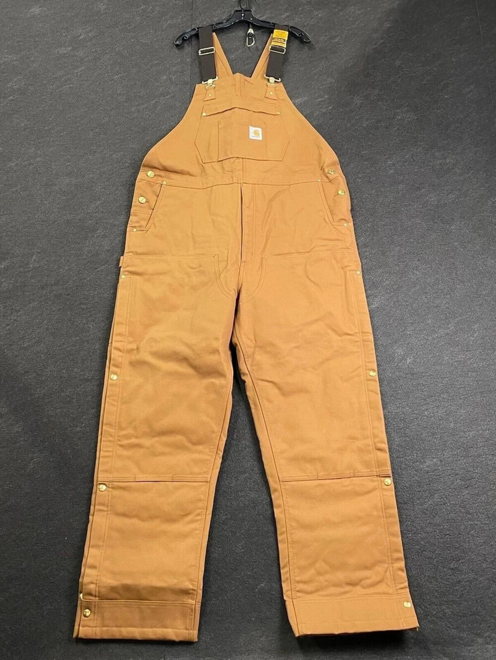 CARHARTT Loose Fit Firm Duck Insulated Bib Overalls Men's Size XL Tall $129